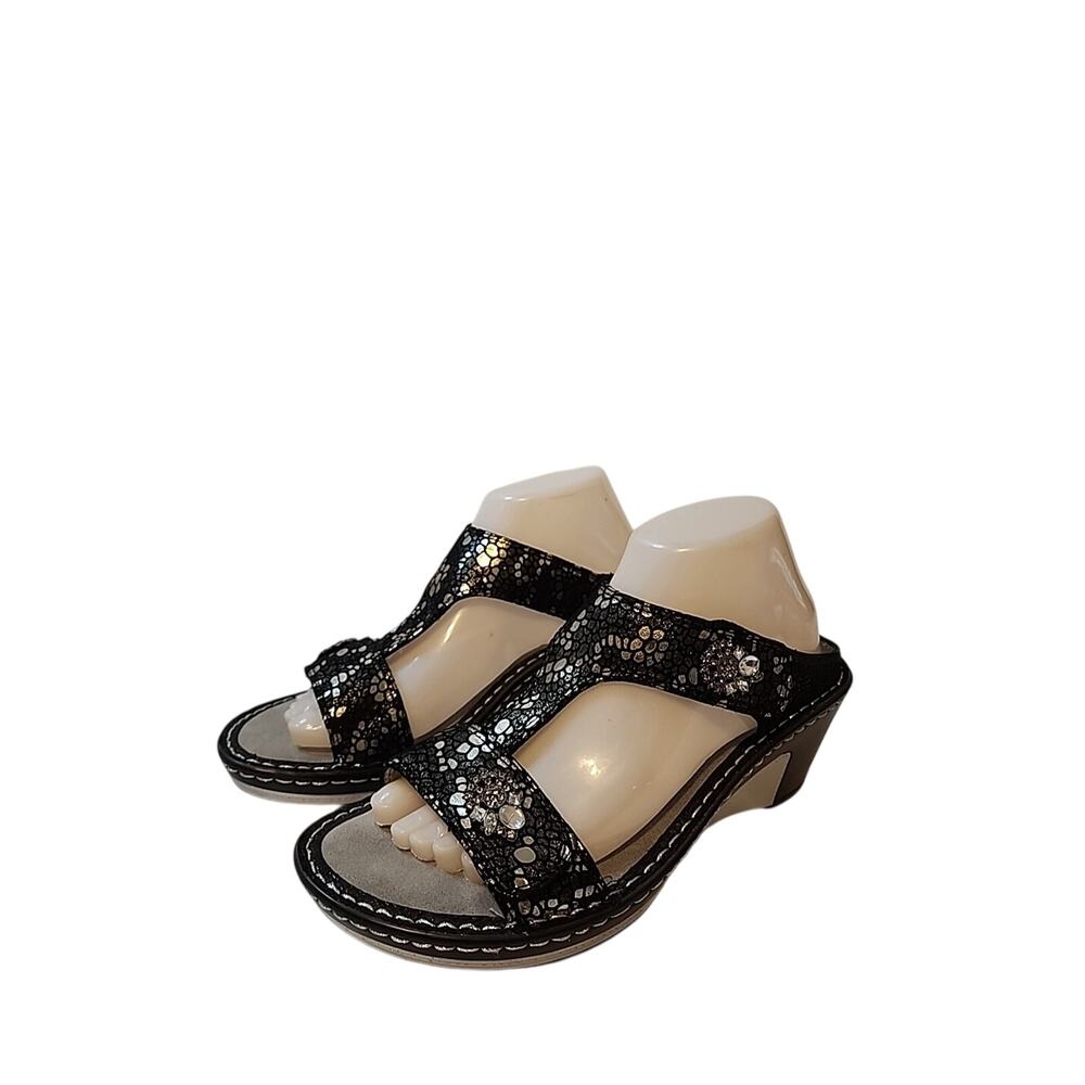 Alegria Women's Slip On Wedge Sandals Black EUR 39 Us 8.5 Lad-780